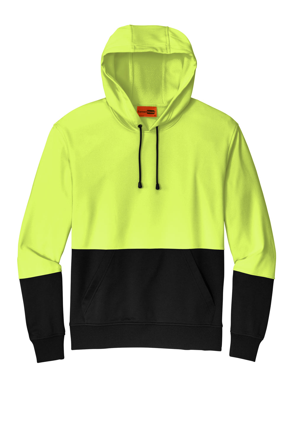 CornerStone CSF01 Enhanced Visibility Fleece Hooded Sweatshirt Hoodie Safety Yellow Flat Front