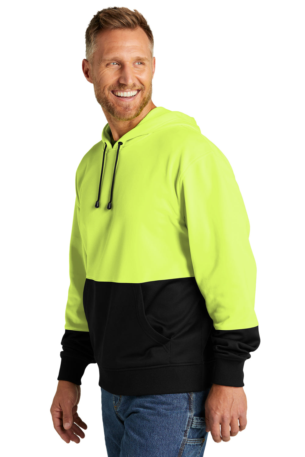 CornerStone CSF01 Enhanced Visibility Fleece Hooded Sweatshirt Hoodie Safety Yellow 3Q