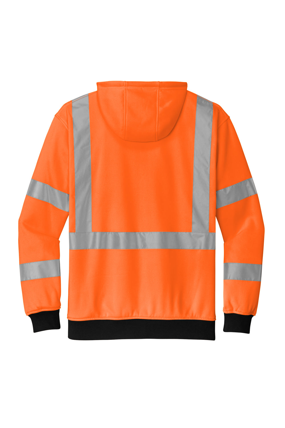 CornerStone CSF300 Enhanced Visibility Fleece Full Zip Hooded Sweatshirt Hoodie Safety Orange Flat Back