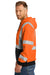 CornerStone CSF300 Enhanced Visibility Fleece Full Zip Hooded Sweatshirt Hoodie Safety Orange Side