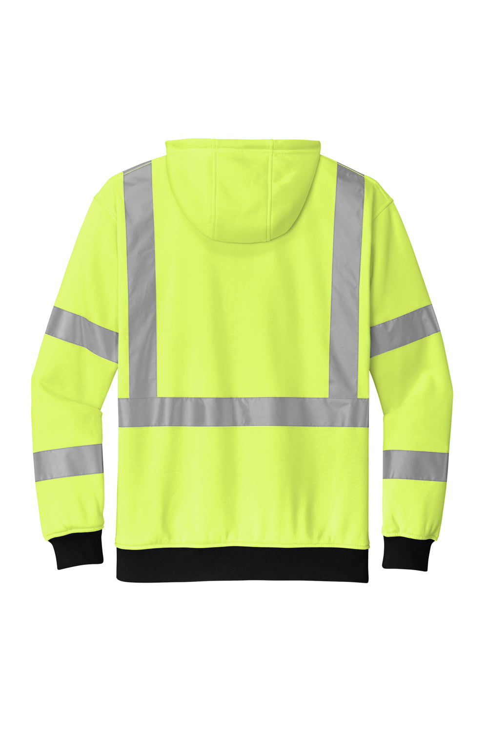 CornerStone CSF300 Enhanced Visibility Fleece Full Zip Hooded Sweatshirt Hoodie Safety Yellow Flat Back