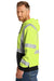 CornerStone CSF300 Enhanced Visibility Fleece Full Zip Hooded Sweatshirt Hoodie Safety Yellow Side