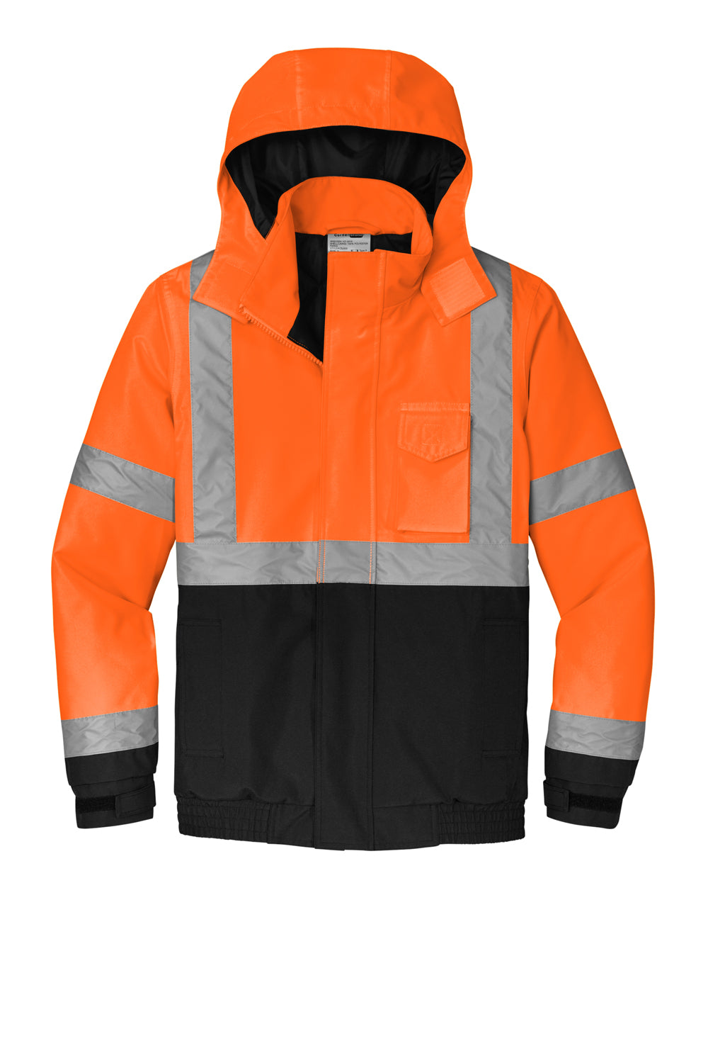 CornerStone CSJ500 Enhanced Visibility Insulated Full Zip Hooded Jacket Safety Orange Flat Front
