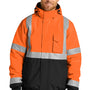 CornerStone Mens Enhanced Visibility Waterproof Full Zip Hooded Jacket - Safety Orange