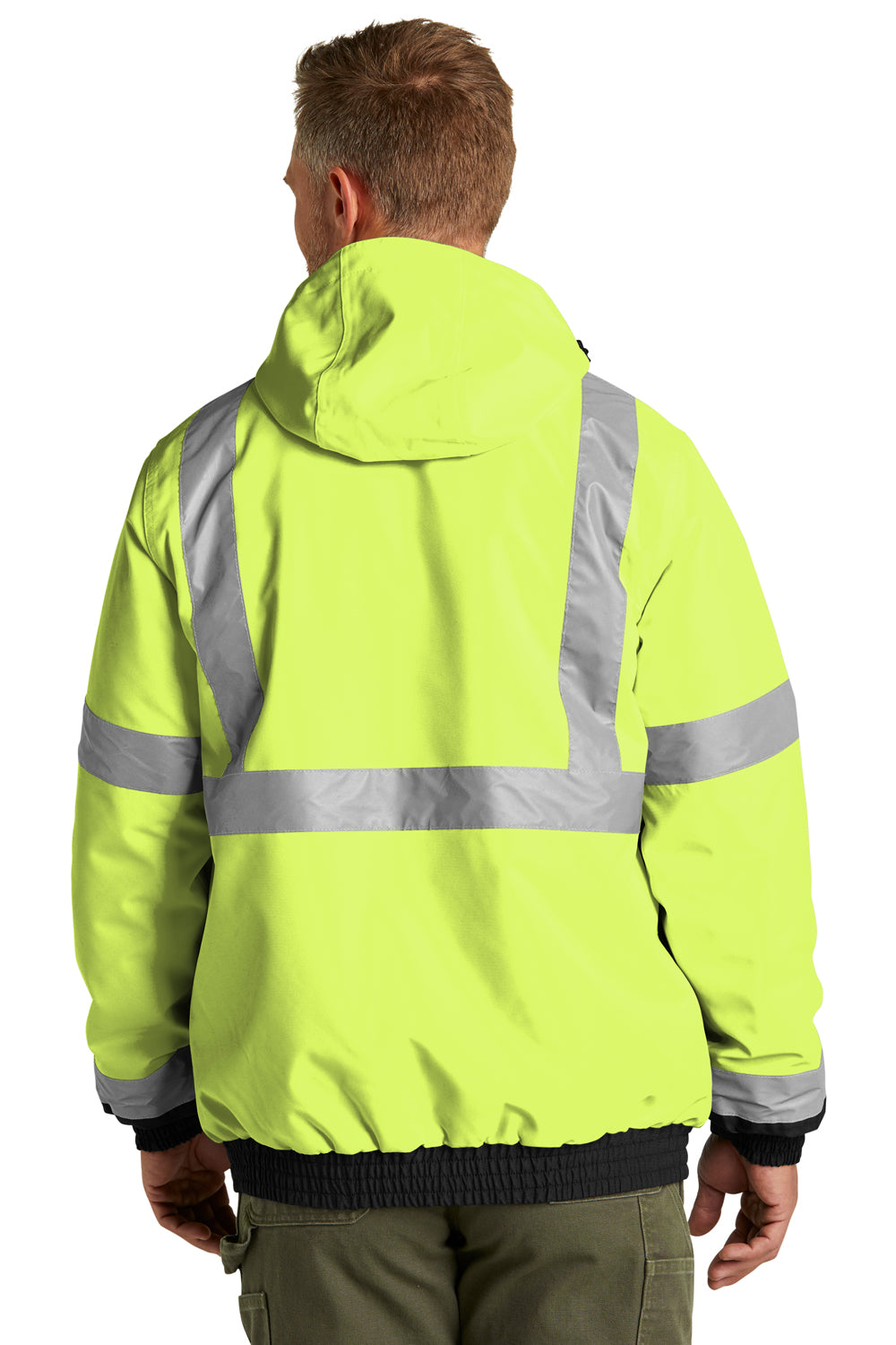 CornerStone CSJ500 Enhanced Visibility Insulated Full Zip Hooded Jacket Safety Yellow Back