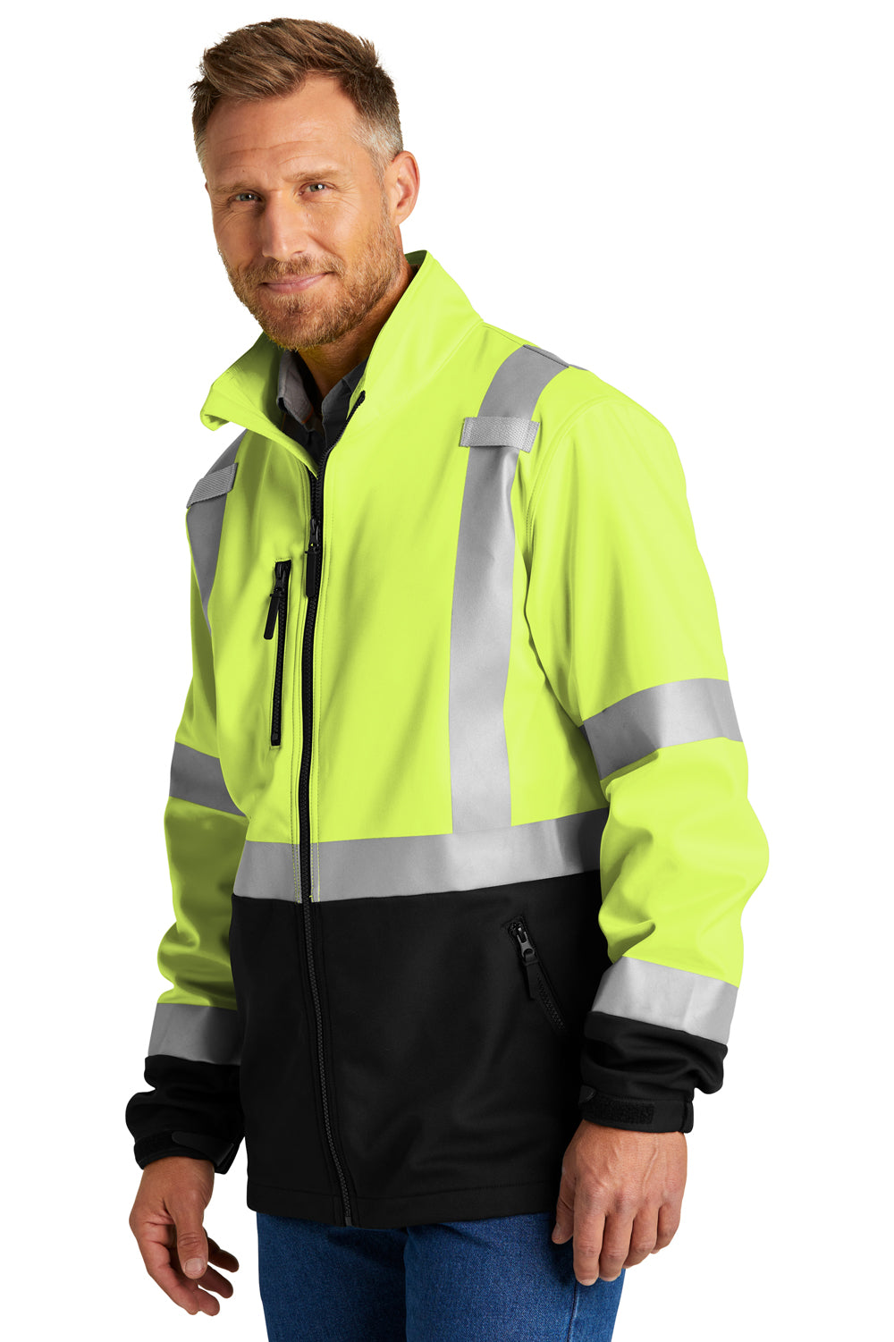 CornerStone CSJ502 Enhanced Visibility Ripstop 3 in 1 Full Zip Hooded Jacket Safety Yellow 3Q