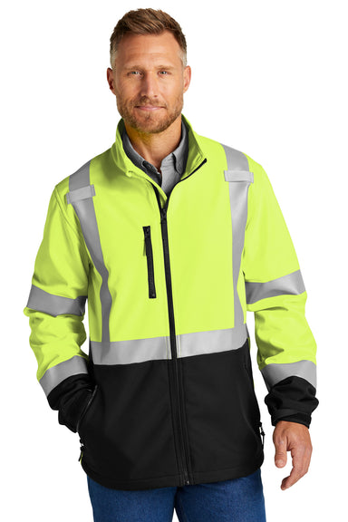 CornerStone CSJ502 Enhanced Visibility Ripstop 3 in 1 Full Zip Hooded Jacket Safety Yellow Front