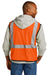 CornerStone CSV100 Mens ANSI 107 Class 2 Mesh Vest w/ Pocket Safety Orange Back
