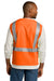 CornerStone CSV102 Mens ANSI 107 Class 2 Mesh Zipper Vest Safety Orange Back
