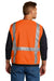 CornerStone CSV104 Mens ANSI 107 Class 2 Mesh Zipper Vest w/ Pocket Safety Orange Back