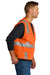 CornerStone CSV104 Mens ANSI 107 Class 2 Mesh Zipper Vest w/ Pocket Safety Orange Side