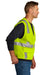 CornerStone CSV104 Mens ANSI 107 Class 2 Mesh Zipper Vest w/ Pocket Safety Yellow Side