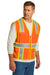 CornerStone CSV105 Mens ANSI 107 Class 2 Surveyor Zipper Vest w/ Pocket Safety Orange 3Q