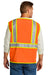 CornerStone CSV105 Mens ANSI 107 Class 2 Surveyor Zipper Vest w/ Pocket Safety Orange Back