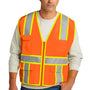 CornerStone Mens ANSI 107 Class 2 Surveyor Zipper Vest w/ Pocket - Safety Orange