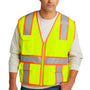 CornerStone Mens ANSI 107 Class 2 Surveyor Zipper Vest w/ Pocket - Safety Yellow
