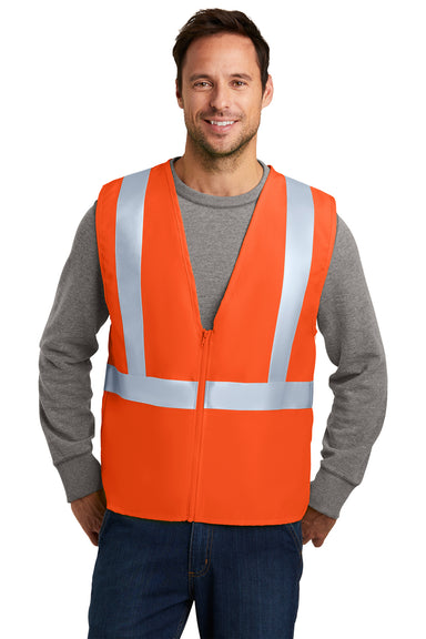 CornerStone CSV400 Enhanced Visibility Safety Vest Safety Orange Front