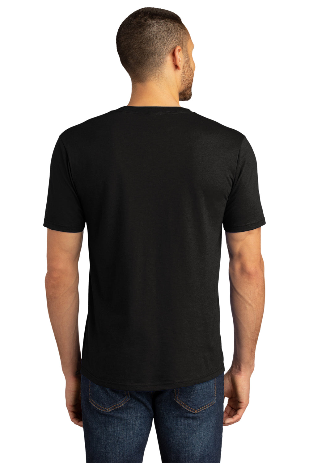 District Mens Perfect DTG Short Sleeve Crewneck T-Shirt Black Side
