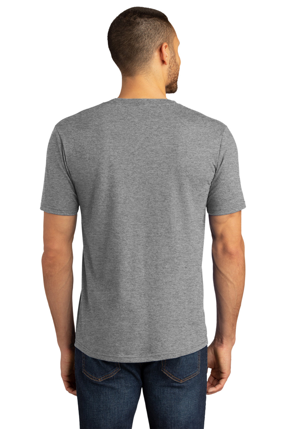 District Mens Perfect DTG Short Sleeve Crewneck T-Shirt Grey Frost Side