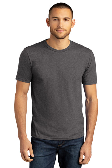 District Mens Perfect DTG Short Sleeve Crewneck T-Shirt Heather Charcoal Grey Front