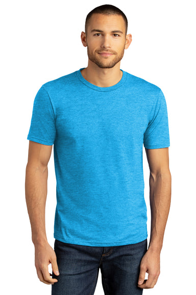 District Mens Perfect DTG Short Sleeve Crewneck T-Shirt Turquoise Blue Frost Front