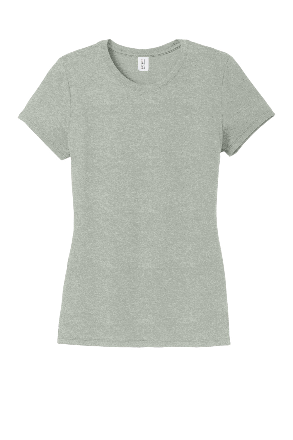 District DM130L Womens Perfect Tri Short Sleeve Crewneck T-Shirt Heather Grey Flat Front