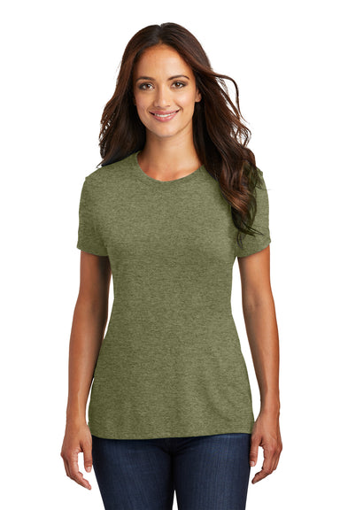 District DM130L Womens Perfect Tri Short Sleeve Crewneck T-Shirt Military Green Frost Front