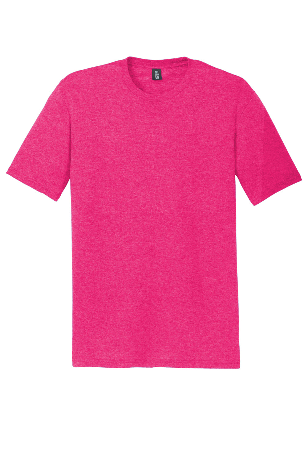 District DM130 Mens Perfect Tri Short Sleeve Crewneck T-Shirt Fuchsia Pink Frost Flat Front