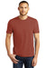District DM130 Mens Perfect Tri Short Sleeve Crewneck T-Shirt Heather Russet Red Front