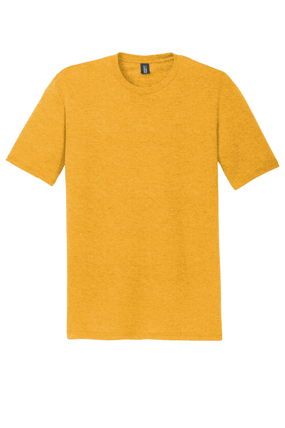 District DM130 Mens Perfect Tri Short Sleeve Crewneck T-Shirt Heather Ochre Yellow Flat Front