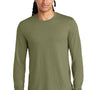 District Mens Perfect Tri Long Sleeve Crewneck T-Shirt - Military Green Frost