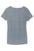 District DM1350L Womens Perfect Tri Short Sleeve V-Neck T-Shirt Heather Flint Blue Flat Back