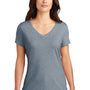 District Womens Perfect Tri Short Sleeve V-Neck T-Shirt - Heather Flint Blue