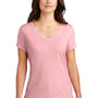 District Womens Perfect Tri Short Sleeve V-Neck T-Shirt - Heather Wisteria Pink
