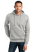 District Mens Perfect Weight Fleece Hooded Sweatshirt Hoodie Heather Steel Grey Front
