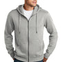 District Mens Perfect Weight Fleece Full Zip Hooded Sweatshirt Hoodie - Heather Steel Grey