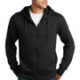 District Mens Perfect Weight Fleece Full Zip Hooded Sweatshirt Hoodie - Jet Black
