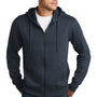 District Mens Perfect Weight Fleece Full Zip Hooded Sweatshirt Hoodie - New Navy Blue