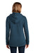 District Womens Perfect Weight Fleece Full Zip Hooded Sweatshirt Hoodie Heather Poseidon Blue Side