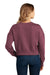 District Womens Perfect Weight Fleece Cropped Crewneck Sweatshirt Heather Loganberry Side