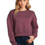 District Womens Perfect Weight Fleece Cropped Crewneck Sweatshirt - Heather Loganberry