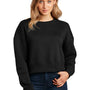 District Womens Perfect Weight Fleece Cropped Crewneck Sweatshirt - Jet Black