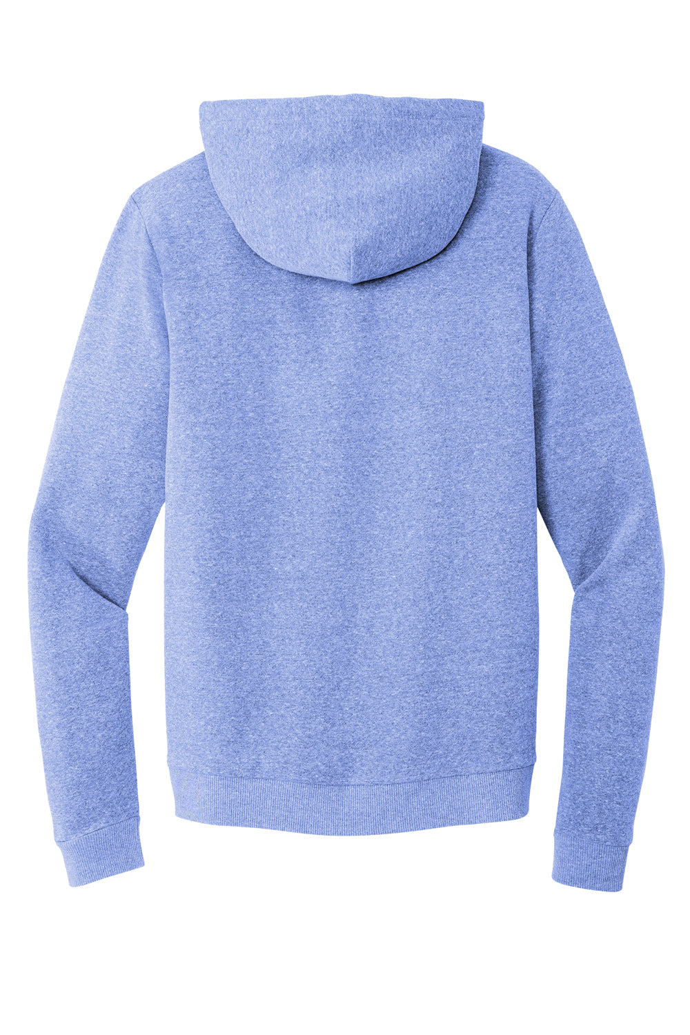 District DT1302 Mens Perfect Tri Fleece Full Zip Hooded Sweatshirt Hoodie Royal Blue Frost Flat Back