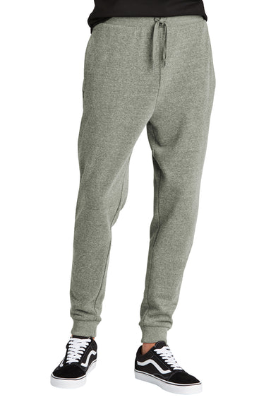 District DT1307 Mens Perfect Tri Fleece Jogger Sweatpants w/ Pockets Grey Frost Front
