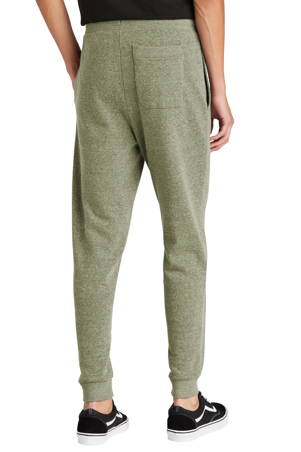 District DT1307 Mens Perfect Tri Fleece Jogger Sweatpants w/ Pockets Military Green Frost Back