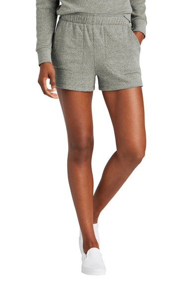 District DT1309 Womens Perfect Tri Fleece Shorts w/ Pockets Grey Frost Front
