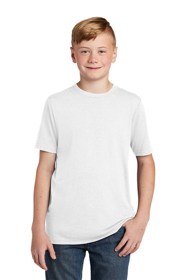 District DT130Y Youth Perfect Tri Short Sleeve Crewneck T-Shirt White Front