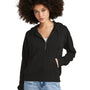 District Womens Perfect Tri Fleece 1/4 Zip Hooded Sweatshirt Hoodie - Black