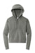 District DT1311 Womens Perfect Tri Fleece 1/4 Zip Hooded Sweatshirt Hoodie Heather Charcoal Grey Flat Front