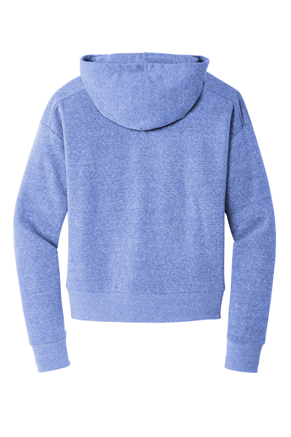 District DT1311 Womens Perfect Tri Fleece 1/4 Zip Hooded Sweatshirt Hoodie Royal Blue Frost Flat Back